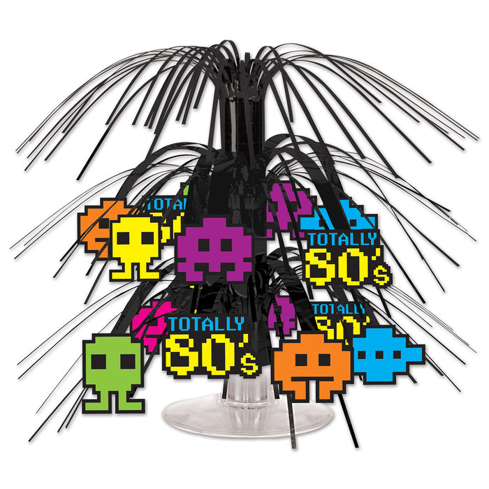 A hanging cascade centerpiece featuring a 80's design. Sold as a single piece.