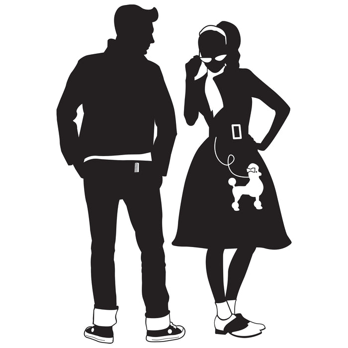 A set of flat die-cut silhouettes featuring a 50's design. Comes in a pack of 2.