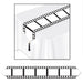 A table runner printed with a filmstrip design. Sold as a single piece.