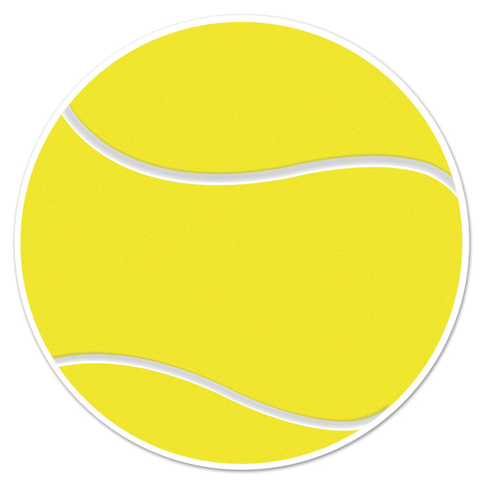 A flat die-cut cutout featuring a tennis ball design. Sold as a single piece.