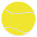 A flat die-cut cutout featuring a tennis ball design. Sold as a single piece.