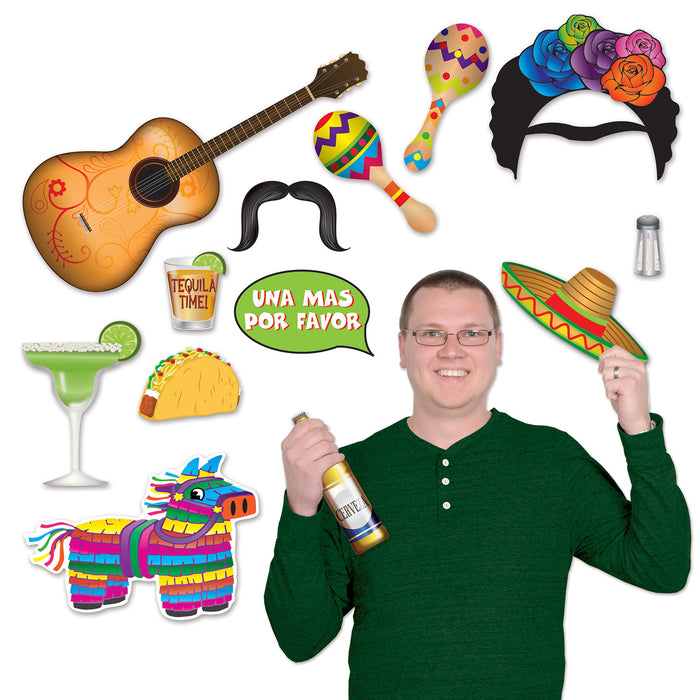 A set of photo-booth signs printed with a fiesta design. Comes in a pack of 13.