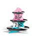 A party cup printed with a rock & roll record cupcake stand design. Sold as a single piece.