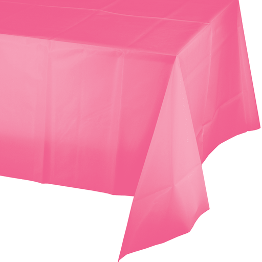 Candy Pink Plastic Tablecover 54"x108" | 1ct