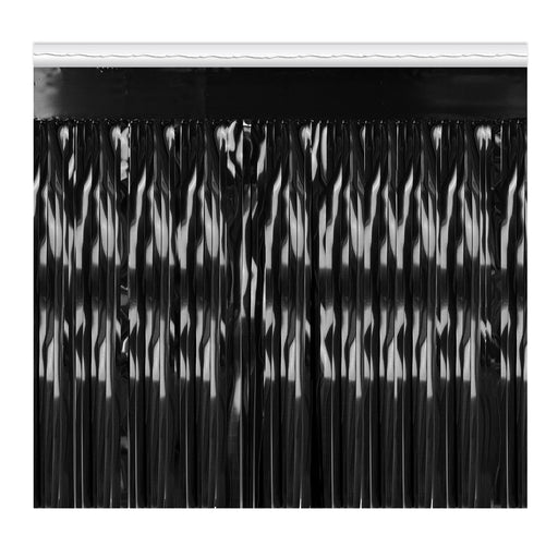 1-Ply Metallic Table Skirting - Black | 1ct