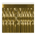 A metallic party decoration featuring a table skirting design. Sold as a single piece.
