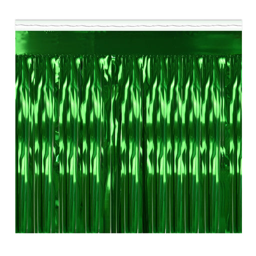 1-Ply Metallic Table Skirting - Green | 1ct