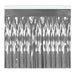 A metallic party decoration featuring a table skirting design. Sold as a single piece.
