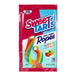 Sweetarts Twisted Rainbow Punch Ropes: chewy candy ropes, rainbow in color. Sold in a 5 oz clear plastic peg bag that hangs from a printed header card, with the candy visible inside.