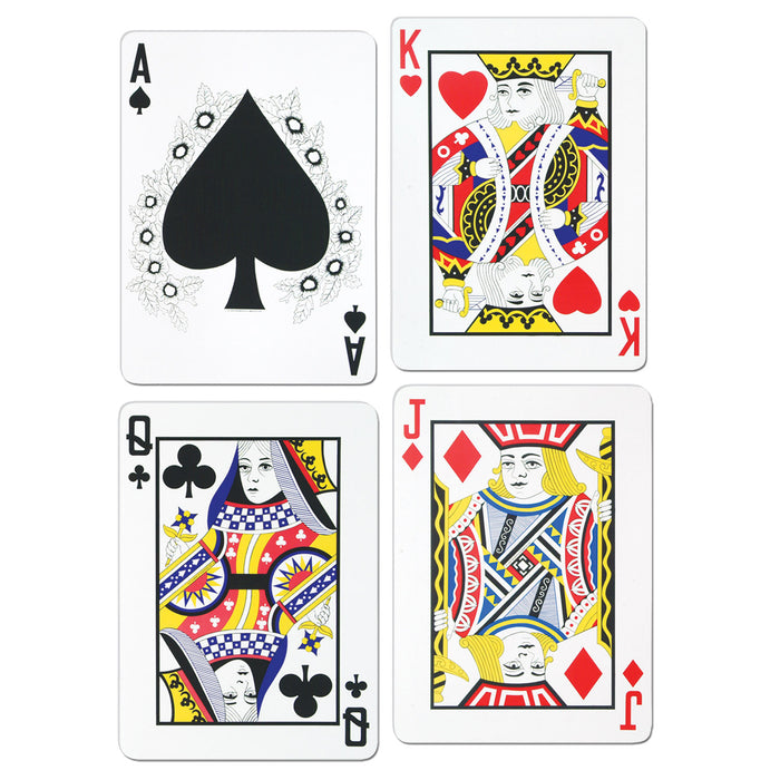 A set of flat die-cut cutouts featuring a playing card design. Comes in a pack of 4.