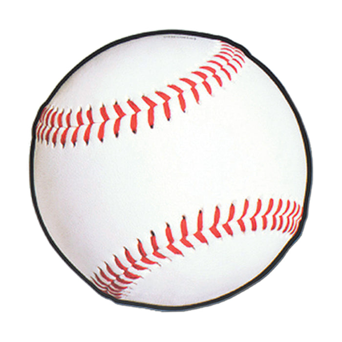 A flat die-cut cutout featuring a baseball design. Sold as a single piece.