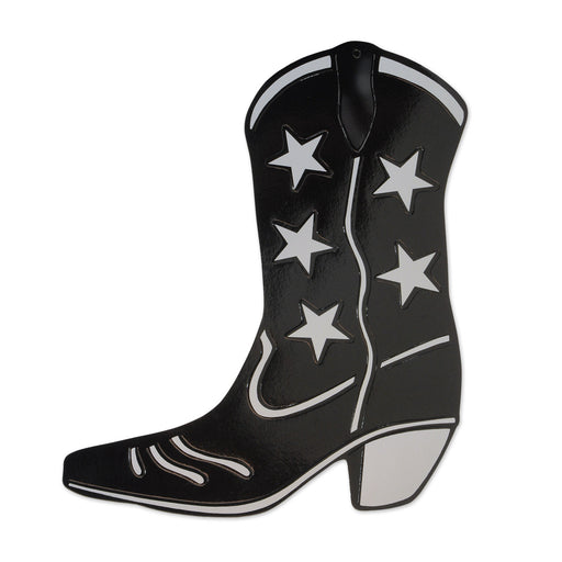 Foil Cowboy Boot Silhouette - Black | 1ct