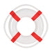 A plastic party decoration featuring a life preserver design. Sold as a single piece.