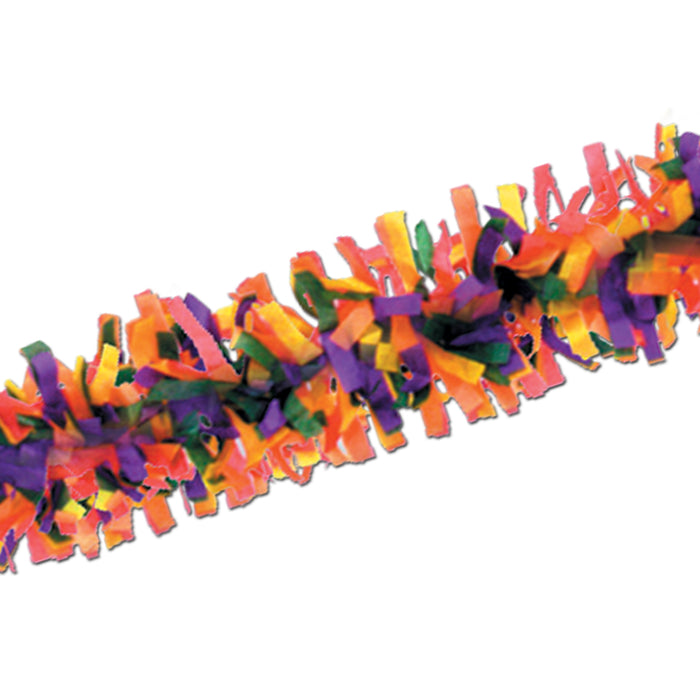 A tissue-paper twisted tissue festooning garland. Sold as a single piece.