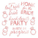 A party decoration featuring a bachelorette auto-clings design. Comes in a pack of 9.