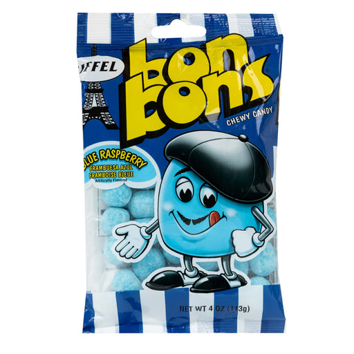 Eiffel Bon Bons Blue Raspberry Chewy Candy 4 oz Peg Bag | 1ct