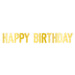 A foil coiled hanging streamer featuring a happy birthday design. Sold as a single piece.
