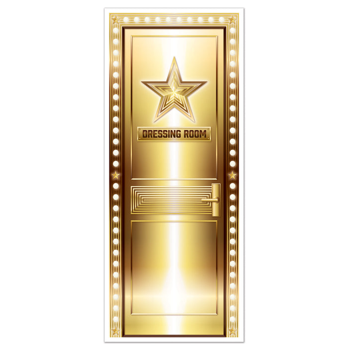 A door-sized poster printed with a dressing room design. Sold as a single piece.