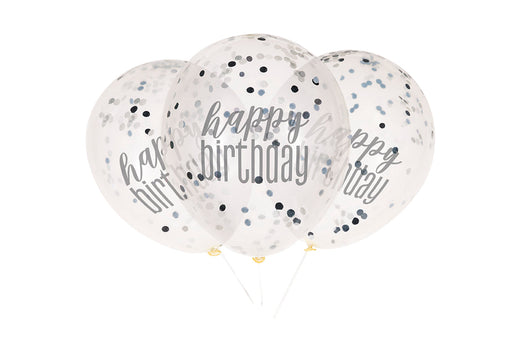 Clear Print Latex Confetti Balloon Pack 12in | 6ct