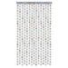 A metallic hanging fringe doorway curtain featuring a disco ball design. Sold as a single piece.