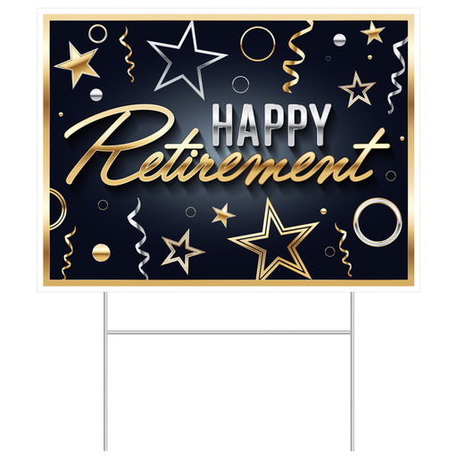 Plastic Happy Retirement Yard Sign | 1ct