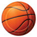 A round party plate printed with a basketball design. Comes in a pack of 8.