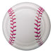 A round party plate printed with a baseball design. Comes in a pack of 8.