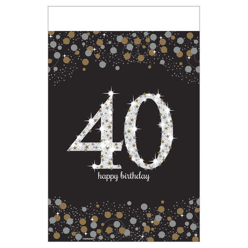 Sparkling Celebration Plastic Table Cover Age 40 | 1ct