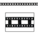 A hanging garland featuring a filmstrip design. Sold as a single piece.