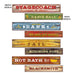 A set of flat die-cut cutouts featuring a western sign design. Comes in a pack of 4.