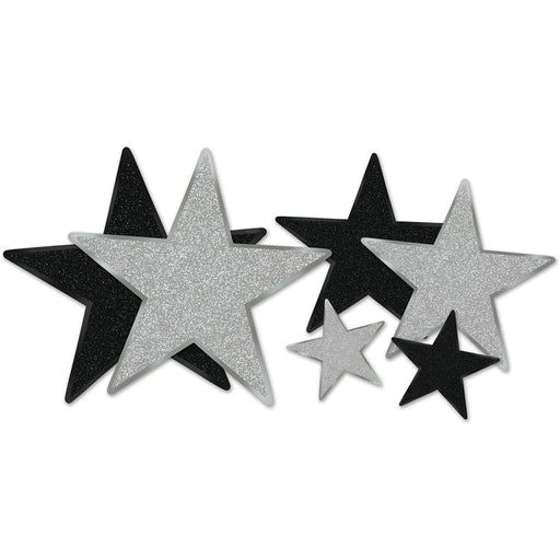 Glittered Foil Star Cutouts - Silver | 6ct