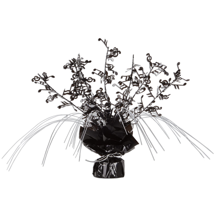 A 3-D table centerpiece featuring a musical notes ' spray design. Sold as a single piece.
