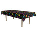 A rectangular table cover printed with a 80's design. Sold as a single piece.