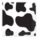 A small beverage napkin printed with a cow print design. Comes in a pack of 16.