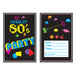 A party invitation card printed with a 80's design. Comes in a pack of 8.