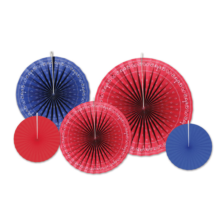 A paper accordion fans bandana. Comes in a pack of 5.