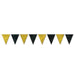A black pennant banner of triangular flags. Sold as a single piece.