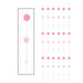 A hanging string decorations featuring a dot design. Comes in a pack of 6.