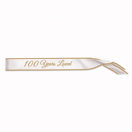 100 Years Loved Satin Sash | 1ct