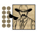 A party game poster printed with a pin the badge on the sheriff design. Sold as a single piece.
