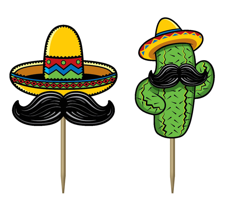 A pack of decorative food picks featuring a fiesta design. Comes in a pack of 50.