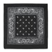 A black bandana. Sold as a single piece.