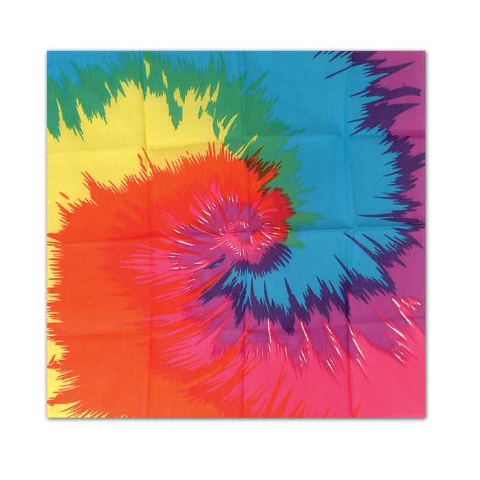 A funky tie-dyed bandana. Sold as a single piece.