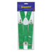 A green pair of suspenders. Sold as a single piece.
