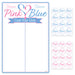 A sheet of stickers printed with a gender reveal tally board design. Sold as a single piece.