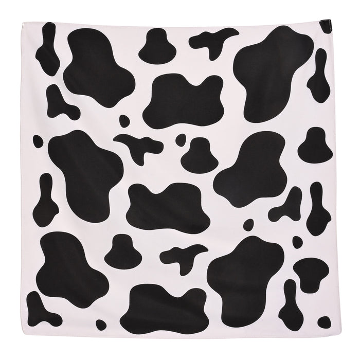 A cow print bandana. Sold as a single piece.