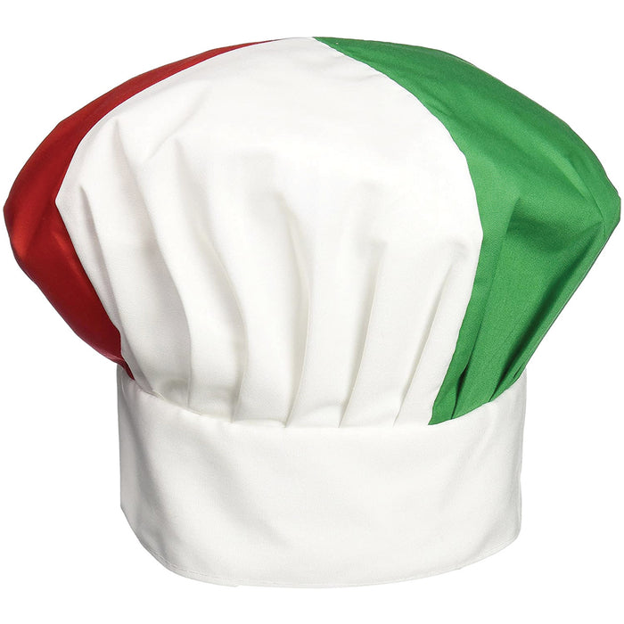 A fabric chef's costume hat. Sold as a single piece.
