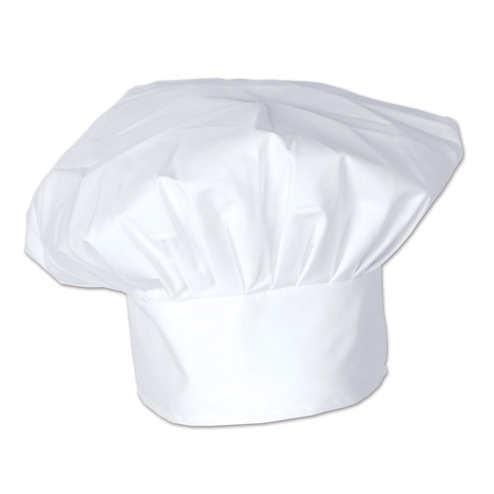 A fabric chef's costume hat. Sold as a single piece.
