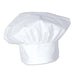 A fabric chef's costume hat. Sold as a single piece.
