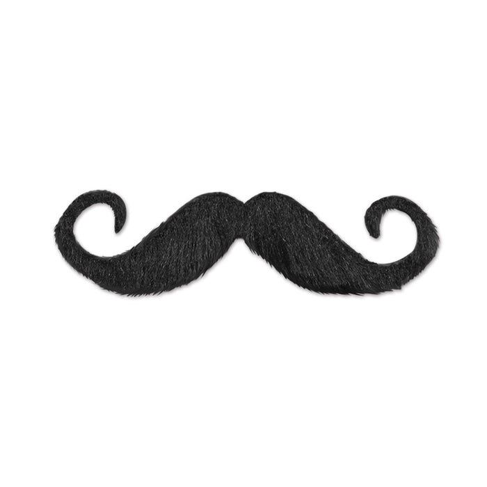 A handlebar hairy 'stache stick-on mustache. Sold as a single piece.